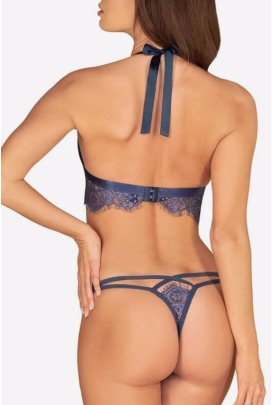 Obsessive Flowlace niebieski top + stringi