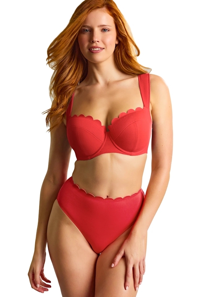 Panache Spirit red brazilian high waist majtki do stroju kąpielowego