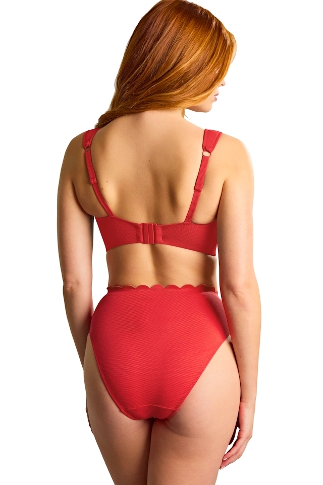 Panache Spirit red brazilian high waist majtki do stroju kąpielowego