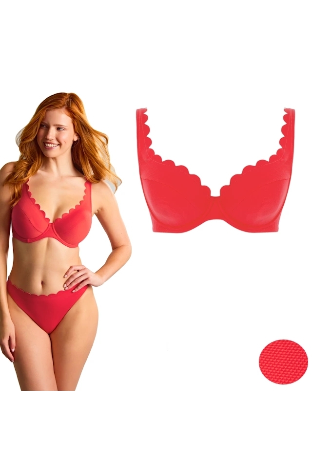 Panache Spirit red plunge biustonosz do stroju kąpielowego