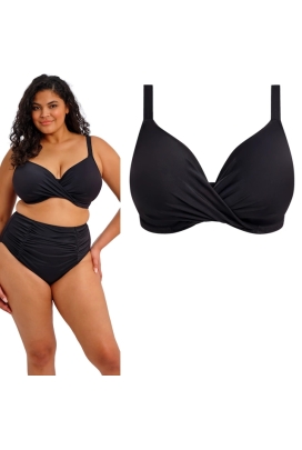 Elomi Plain Sailing black biustonosz soft plunge twist do stroju kąpielowego