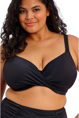 Elomi Plain Sailing black biustonosz soft plunge twist do stroju kąpielowego