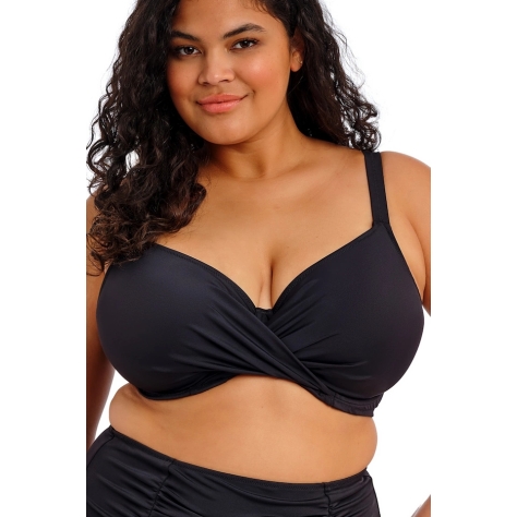 Elomi Plain Sailing black biustonosz soft plunge twist do stroju kąpielowego