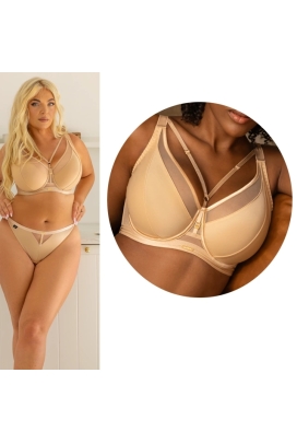 KrisLine Simple dark beige bralette biustonosz soft