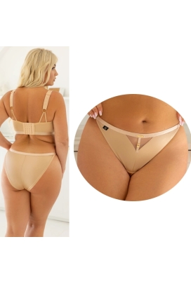 KrisLine Simple dark beige stringo-szorty