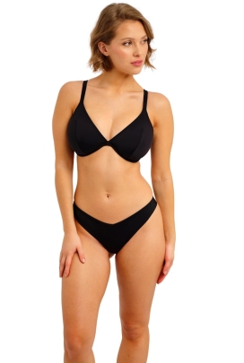 Freya Jewel Cove plain black plunge biustonosz do stroju kąpielowego