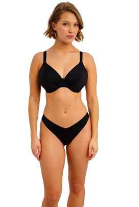 Freya Jewel Cove plain black plunge biustonosz do stroju kąpielowego