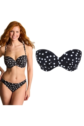 Panache Polka dot print bandeau biustonosz do stroju kąpielowego