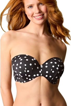 Panache Polka dot print bandeau biustonosz do stroju kąpielowego