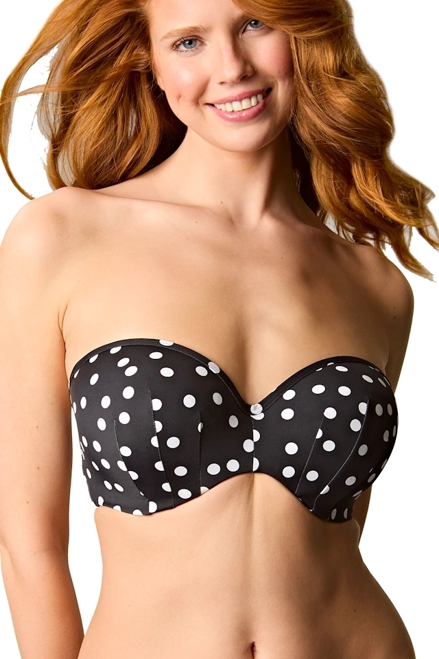 Panache Polka dot print bandeau biustonosz do stroju kąpielowego