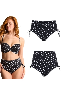 Panache Polka dot print figi midi z troczkami do stroju kąpielowego