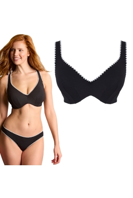 Panache Aurora black/white plunge soft biustonosz do stroju kąpielowego
