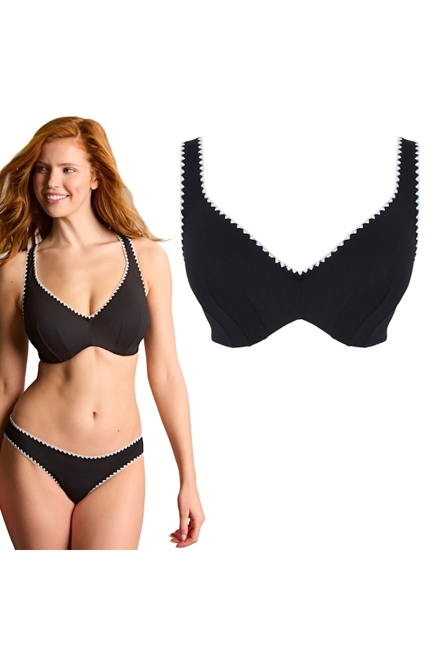 Panache Aurora black/white plunge soft biustonosz do stroju kąpielowego