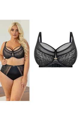 KrisLine Noa black soft lace biustonosz miękki