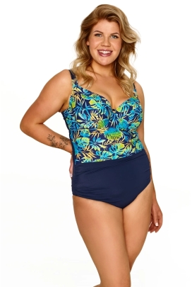 Lupo Cristina granat monstera jednoczęściowy kostium kąpielowy
