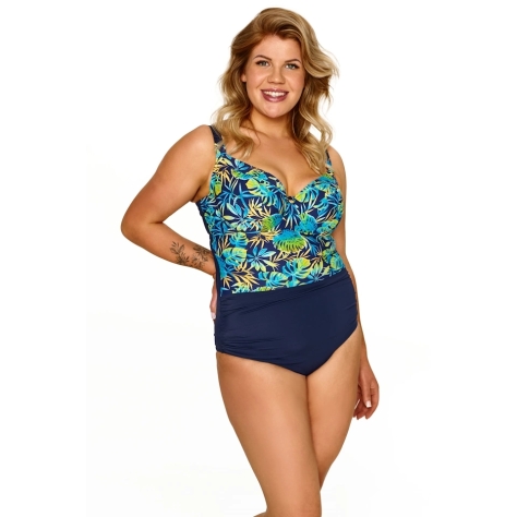 Lupo Cristina granat monstera jednoczęściowy kostium kąpielowy