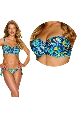 Lupo Cristina granat monstera bardotka biustonosz do stroju kąpielowego