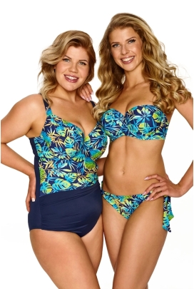 Lupo Cristina granat monstera bardotka biustonosz do stroju kąpielowego