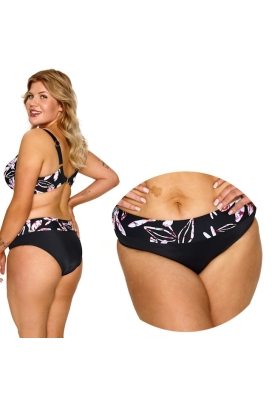 Lupo Rosa czerń kwiaty figi 1 klasyczne do stroju kąpielowego