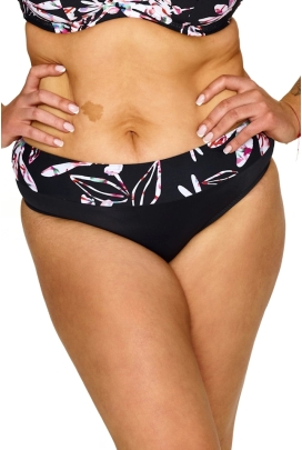 Lupo Rosa czerń kwiaty figi 1 klasyczne do stroju kąpielowego