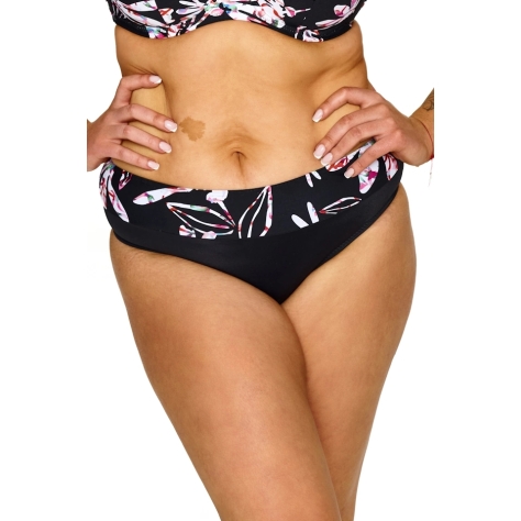 Lupo Rosa czerń kwiaty figi 1 klasyczne do stroju kąpielowego