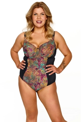 Lupo Greta czerń safari jednoczęściowy kostium kąpielowy