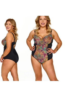 Lupo Greta czerń safari jednoczęściowy kostium kąpielowy