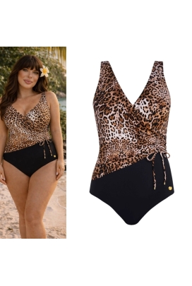 Self 26 1069V1ZA9 1 Zambia brąz cętki strój kąpielowy jednoczęściowy usztywniony