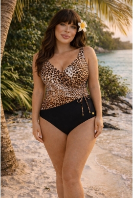 Self 26 1069V1ZA9 1 Zambia brąz cętki strój kąpielowy jednoczęściowy usztywniony