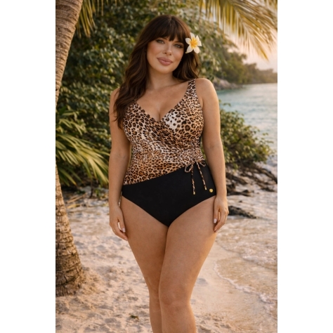 Self 26 1069V1ZA9 1 Zambia brąz cętki strój kąpielowy jednoczęściowy usztywniony