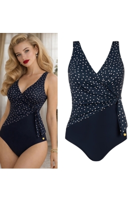 Self 26 1069V2MG6 1 Margarita granat beż groszki strój kąpielowy jednoczęściowy soft