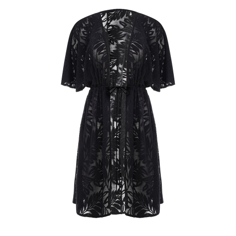 Self 26 DP10K 4  Kimono Robe czerń tunika plażowa