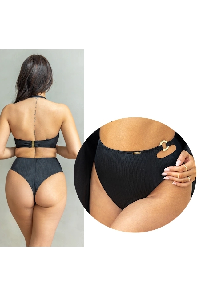 KrisLine Bora Bora black brazyliany wysokie do stroju kąpielowego