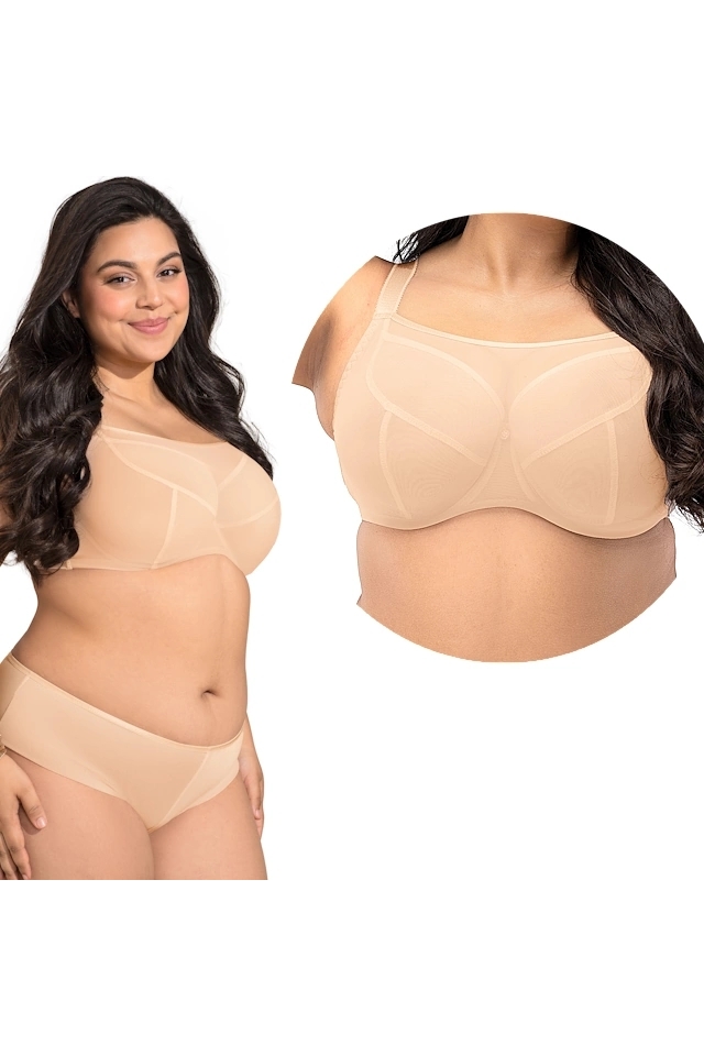 Nessa Salma beż biustonosz crop top soft