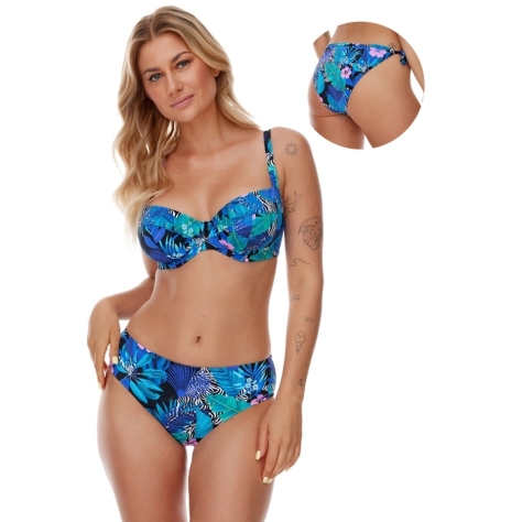 Komplet OKAZJA Lupo Perim niebieski kwiaty 70L + S strój kąpielowy soft + figi2 wiązane