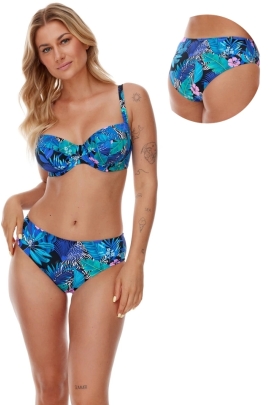 Komplet OKAZJA Lupo Perim niebieski kwiaty 90E + 3XL strój kąpielowy soft + figi1 klasyczne