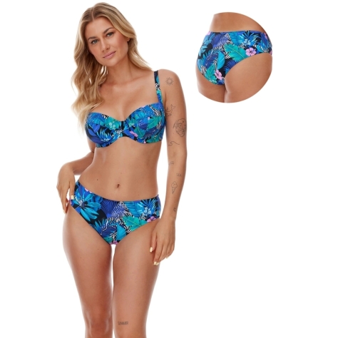 Komplet OKAZJA Lupo Perim niebieski kwiaty 90E + 3XL strój kąpielowy soft + figi1 klasyczne