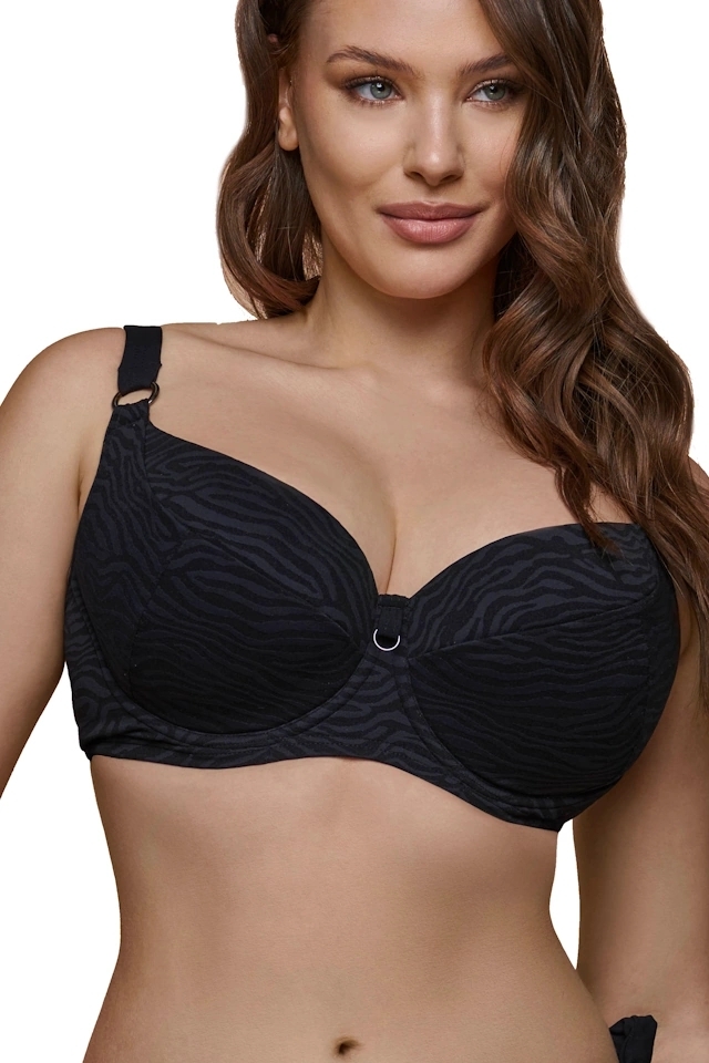 Dalia Anthracite grafitowy 2cz K24 usztywniany biustonosz do stroju kąpielowego