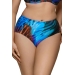 Dalia Coral multi print figi maxi majtki gładkie do stroju kąpielowego