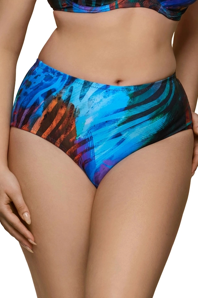 Dalia Coral multi print figi maxi majtki gładkie do stroju kąpielowego