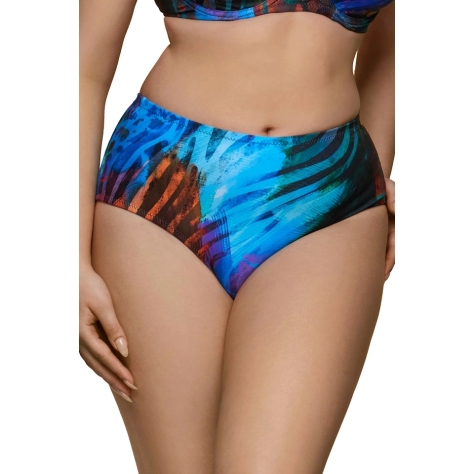 Dalia Coral multi print figi maxi majtki gładkie do stroju kąpielowego