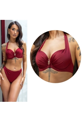 KrisLine Curacao bordeaux brassiere push-up biustonosz do stroju kąpielowego