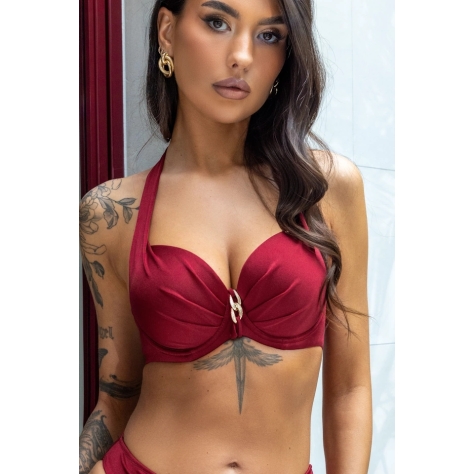 KrisLine Curacao bordeaux brassiere push-up biustonosz do stroju kąpielowego
