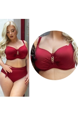 KrisLine Curacao bordeaux soft full cup biustonosz do stroju kąpielowego