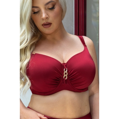 KrisLine Curacao bordeaux soft full cup biustonosz do stroju kąpielowego
