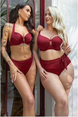 KrisLine Curacao bordeaux soft full cup biustonosz do stroju kąpielowego