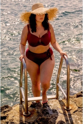 KrisLine Curacao bordeaux figi wysokie do stroju kąpielowego