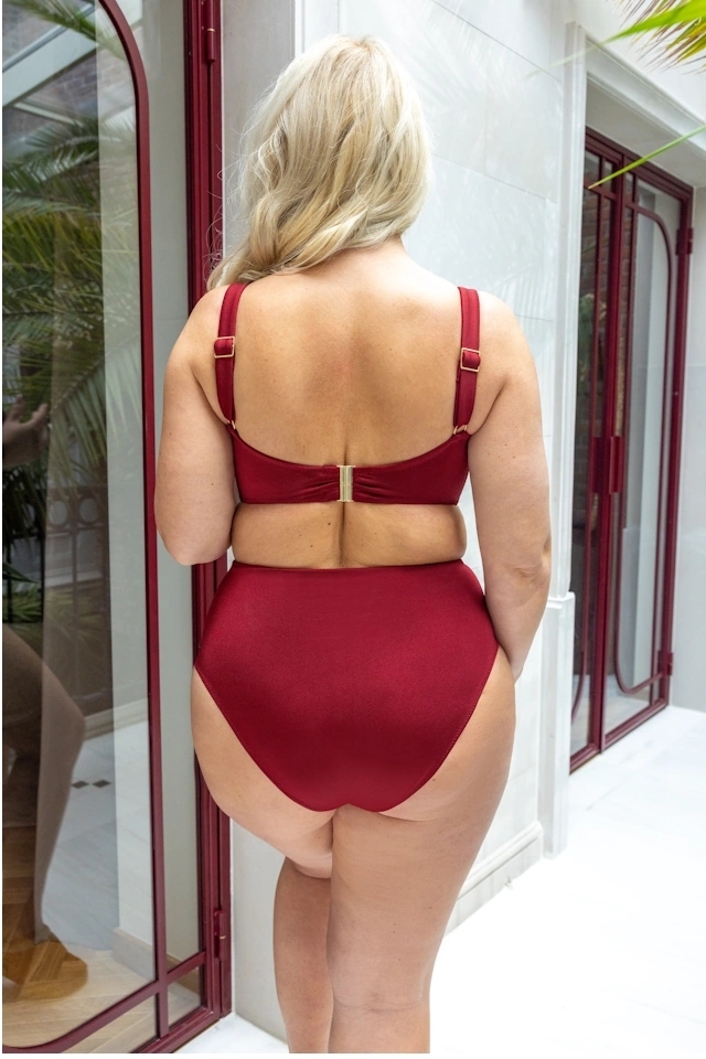 KrisLine Curacao bordeaux figi wysokie do stroju kąpielowego