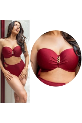 KrisLine Curacao bordeaux MHM balconette biustonosz do stroju kąpielowego