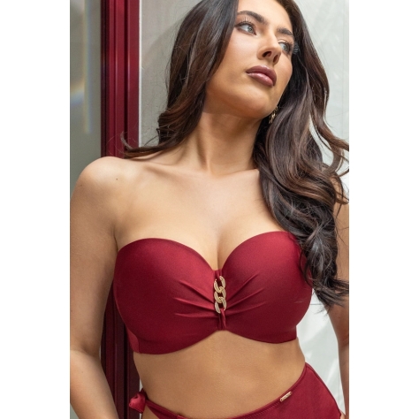 KrisLine Curacao bordeaux MHM balconette biustonosz do stroju kąpielowego